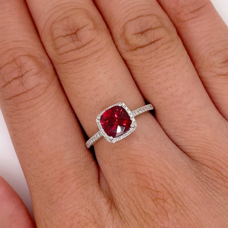 January Garnet & Diamond Ring