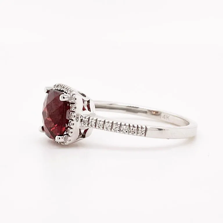 January Garnet & Diamond Ring