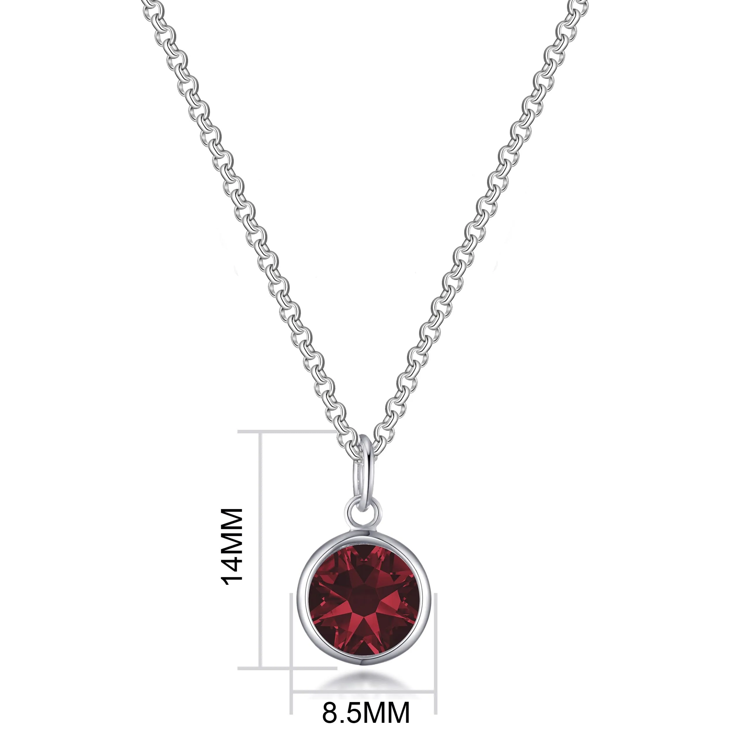 January (Garnet) Birthstone Necklace Created with Zircondia® Crystals