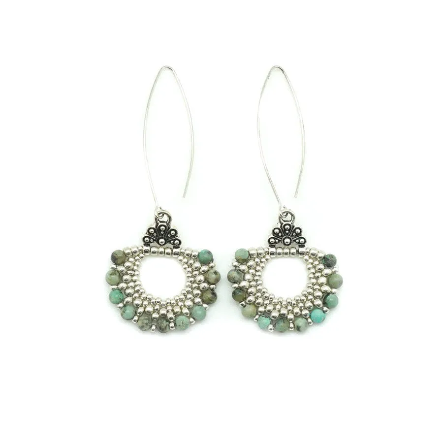 Jewelry Kit, Bubbles Gemstone Earring Set, Matte African Turquoise - Limited Edition