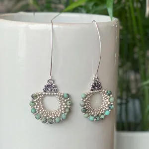 Jewelry Kit, Bubbles Gemstone Earring Set, Matte African Turquoise - Limited Edition