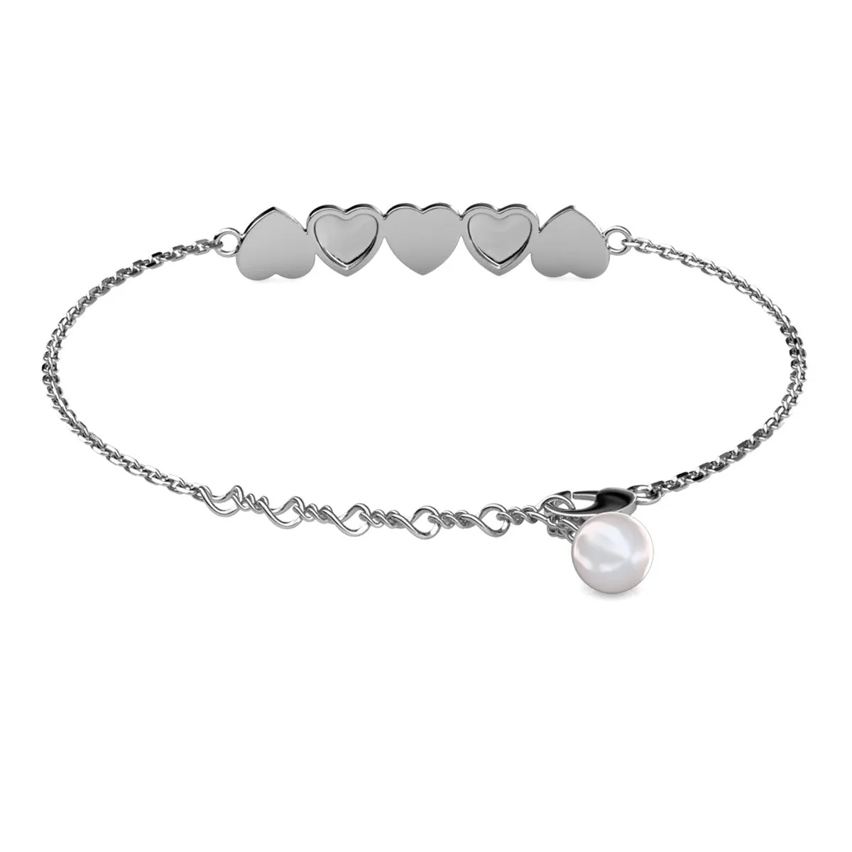 Juliette 18k White Gold Plated Heart Crystal Bracelet