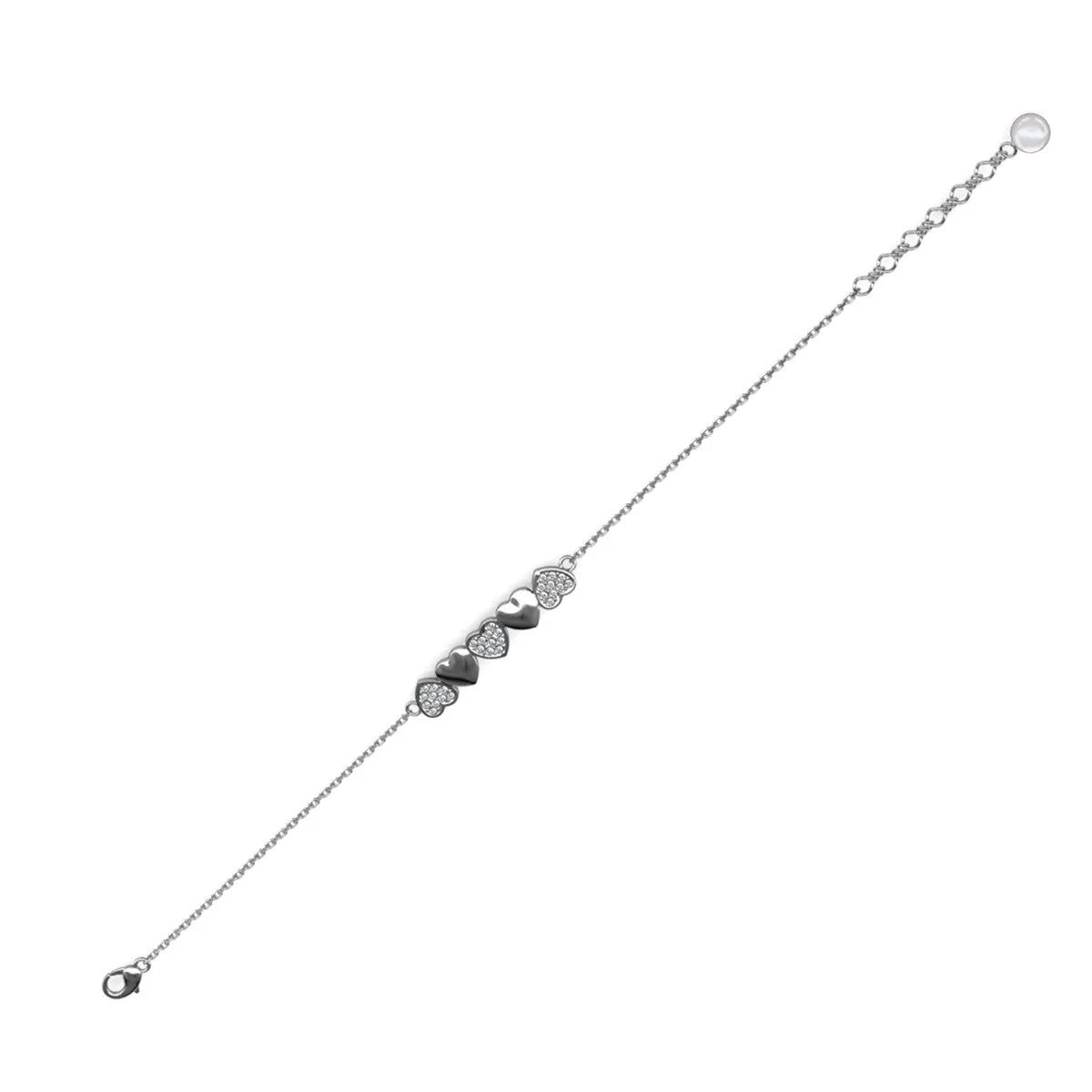 Juliette 18k White Gold Plated Heart Crystal Bracelet