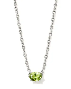 Kendra Scott Cailin Crystal Pendant Necklace Silver Green Peridot Crystal