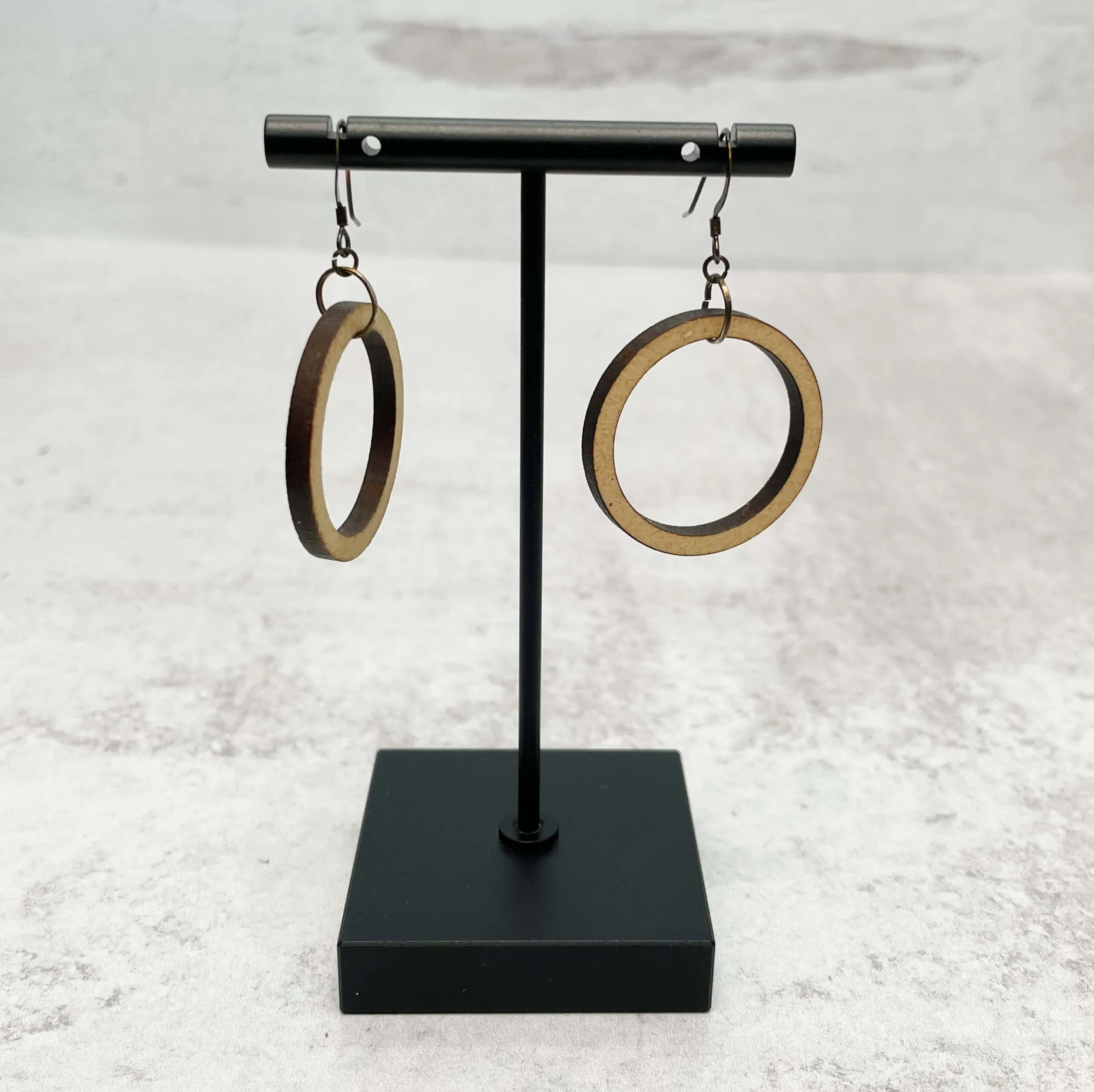 Lightweight Laser Cut Earrings - Single Hoops