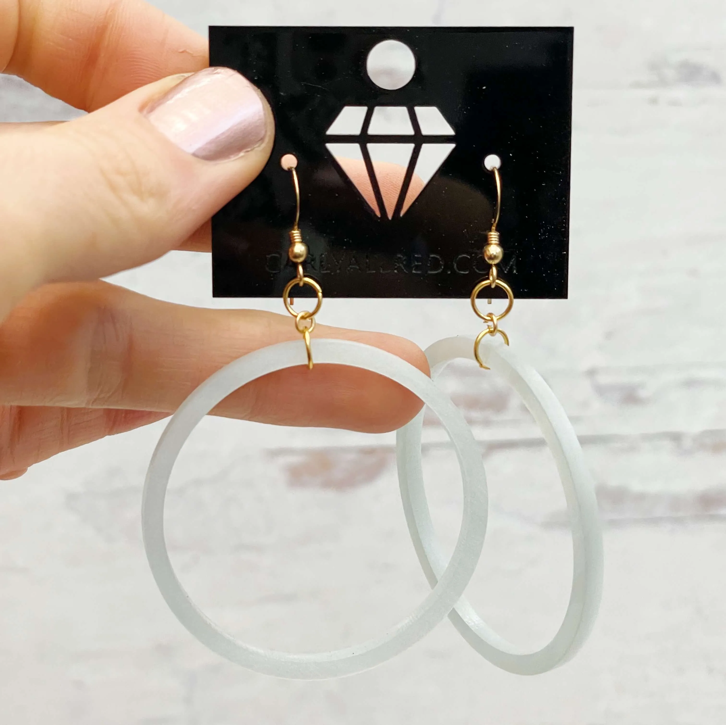 Lightweight Laser Cut Earrings - Single Hoops