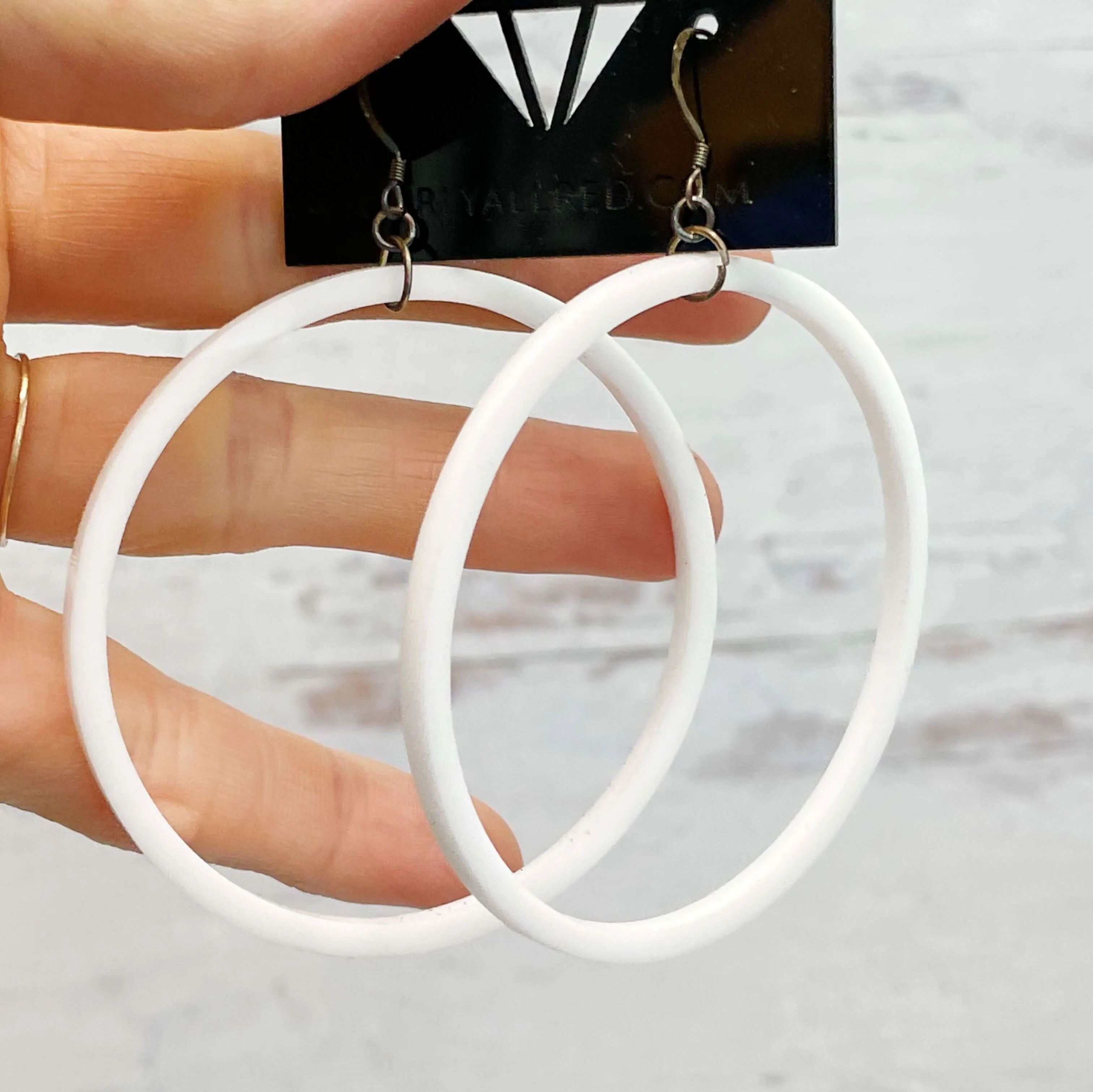 Lightweight Laser Cut Earrings - Single Hoops