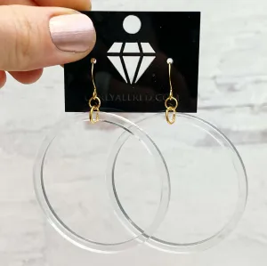 Lightweight Laser Cut Earrings - Single Hoops