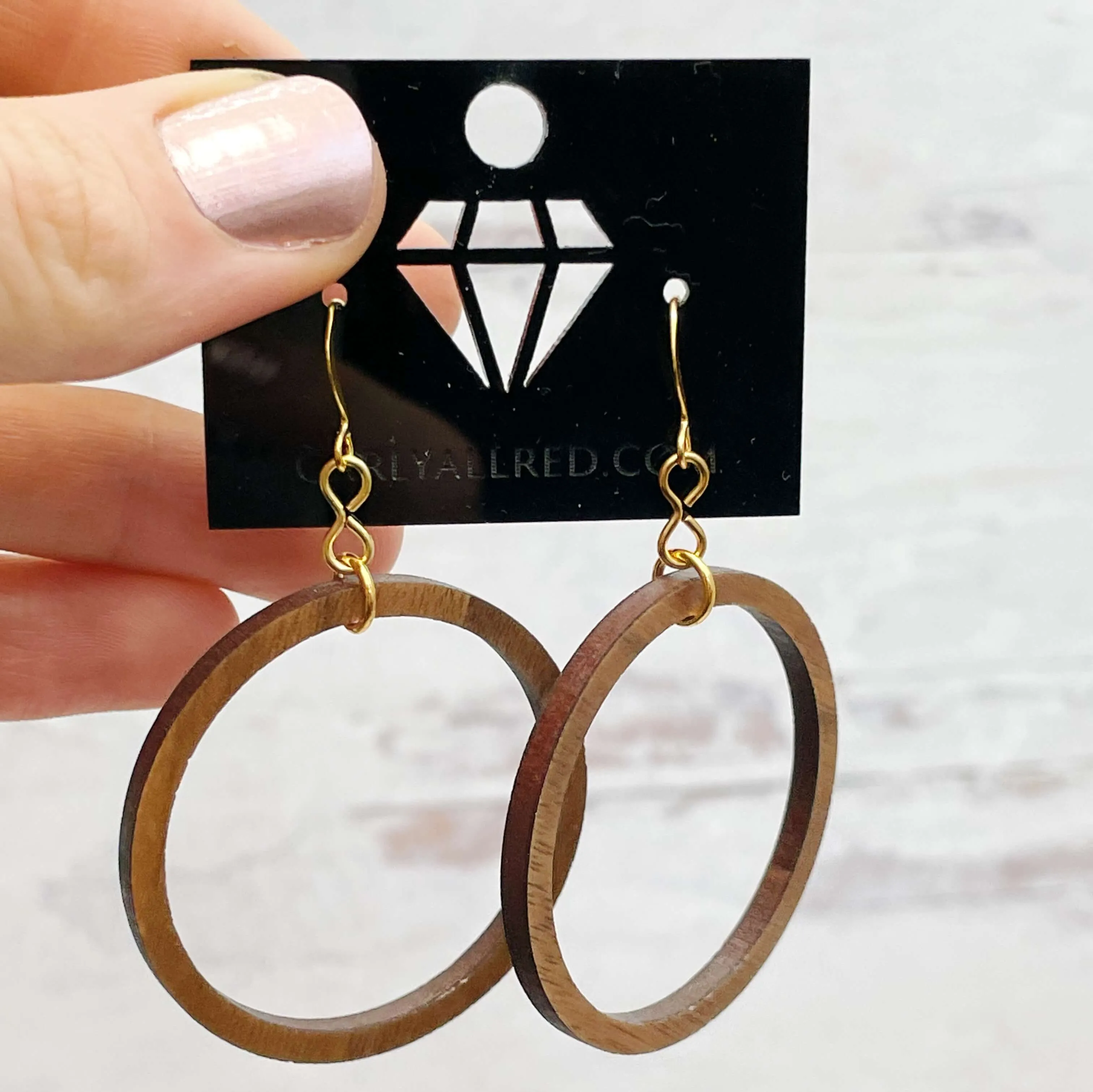 Lightweight Laser Cut Earrings - Single Hoops