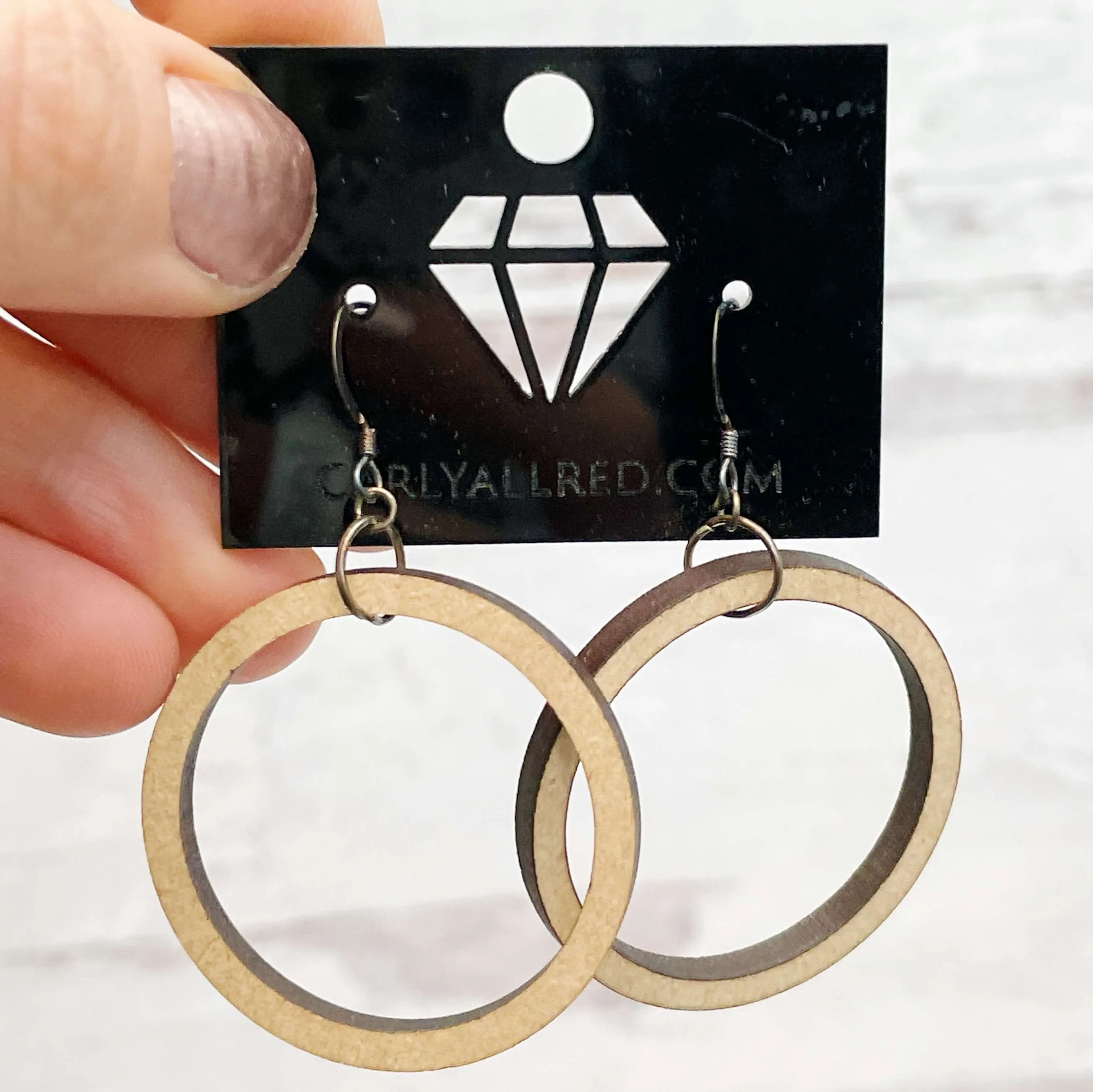 Lightweight Laser Cut Earrings - Single Hoops