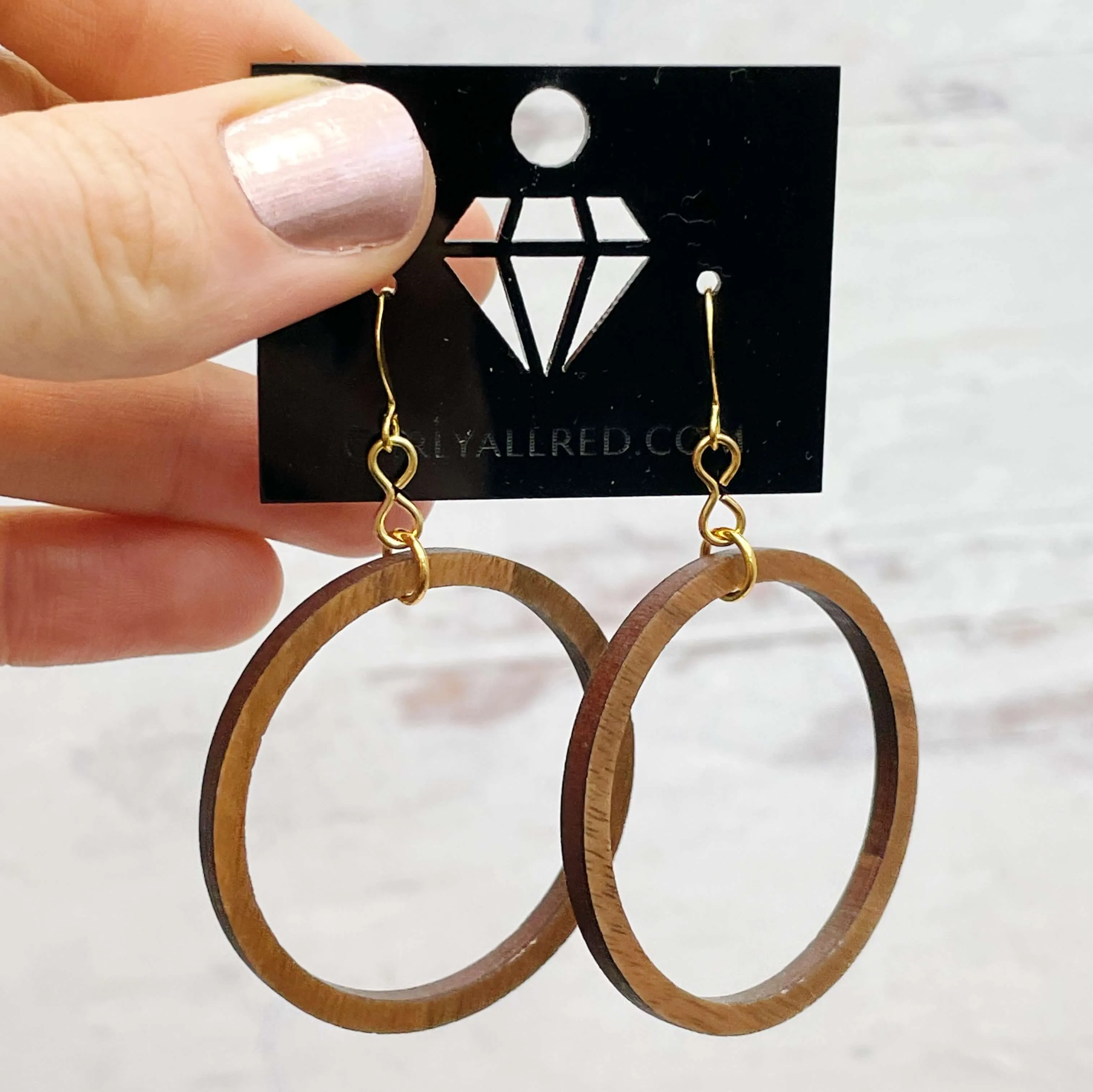 Lightweight Laser Cut Earrings - Single Hoops