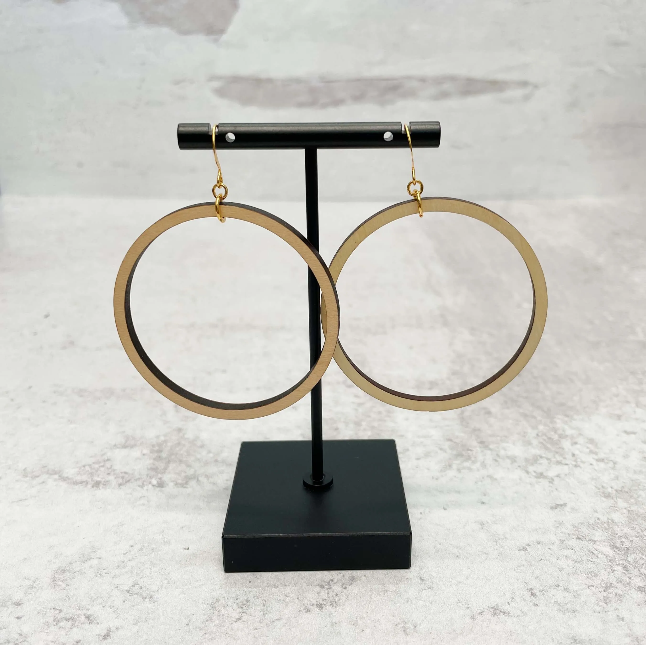 Lightweight Laser Cut Earrings - Single Hoops