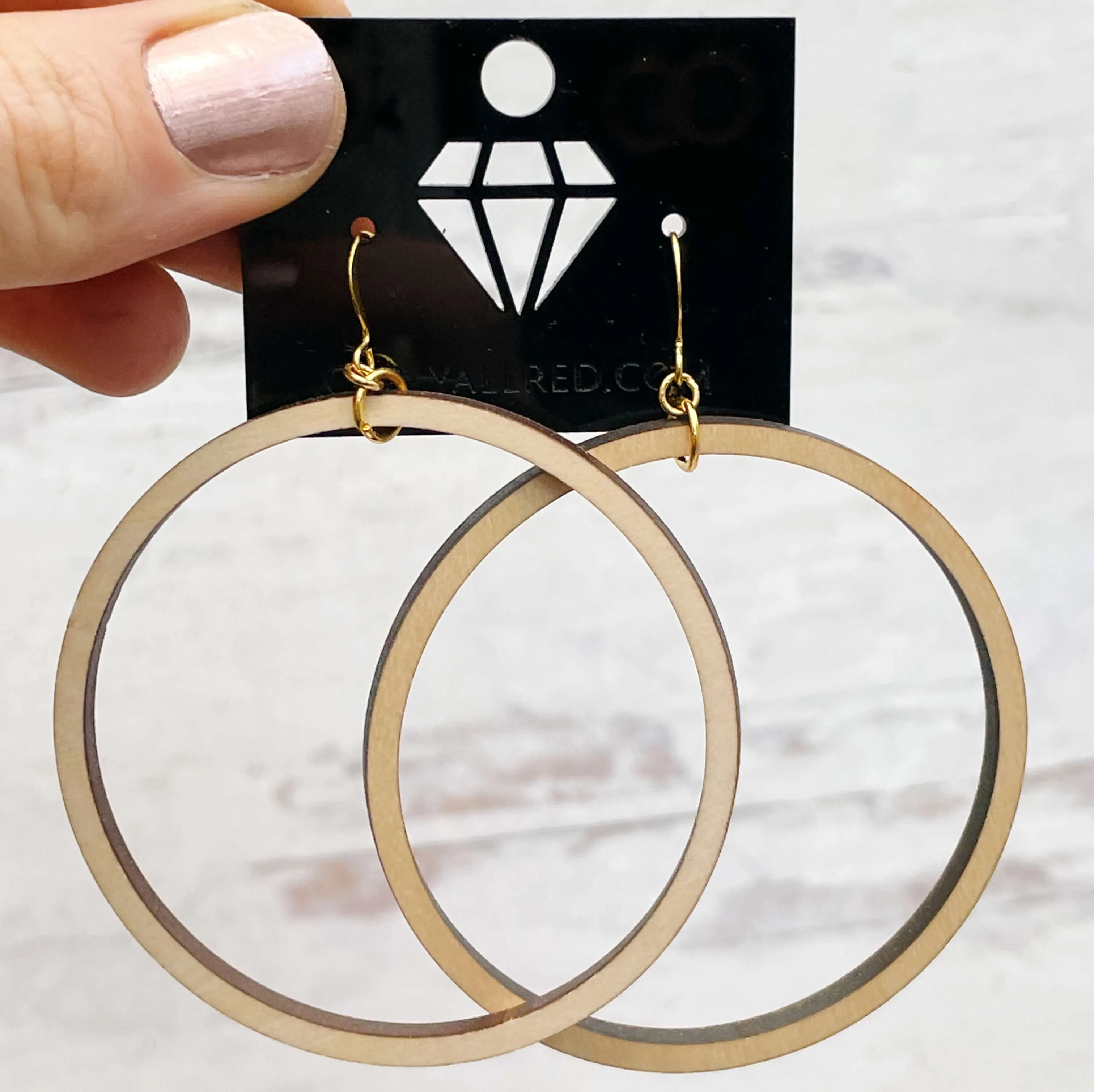 Lightweight Laser Cut Earrings - Single Hoops