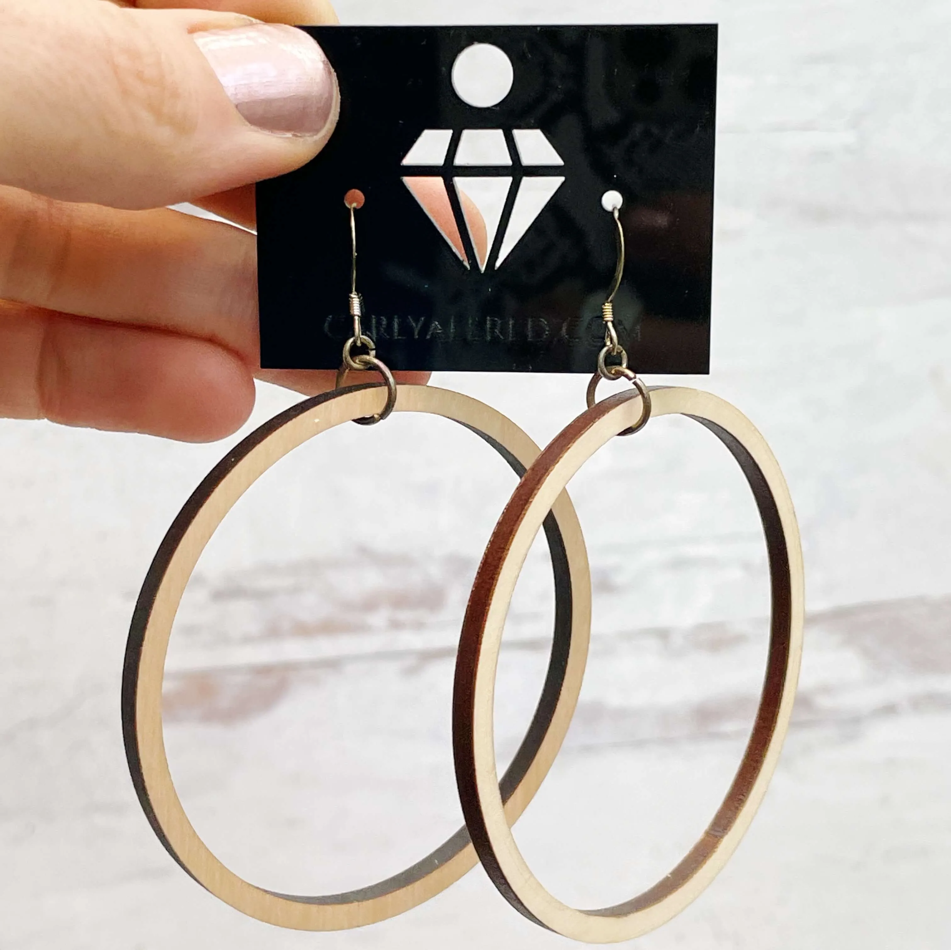 Lightweight Laser Cut Earrings - Single Hoops