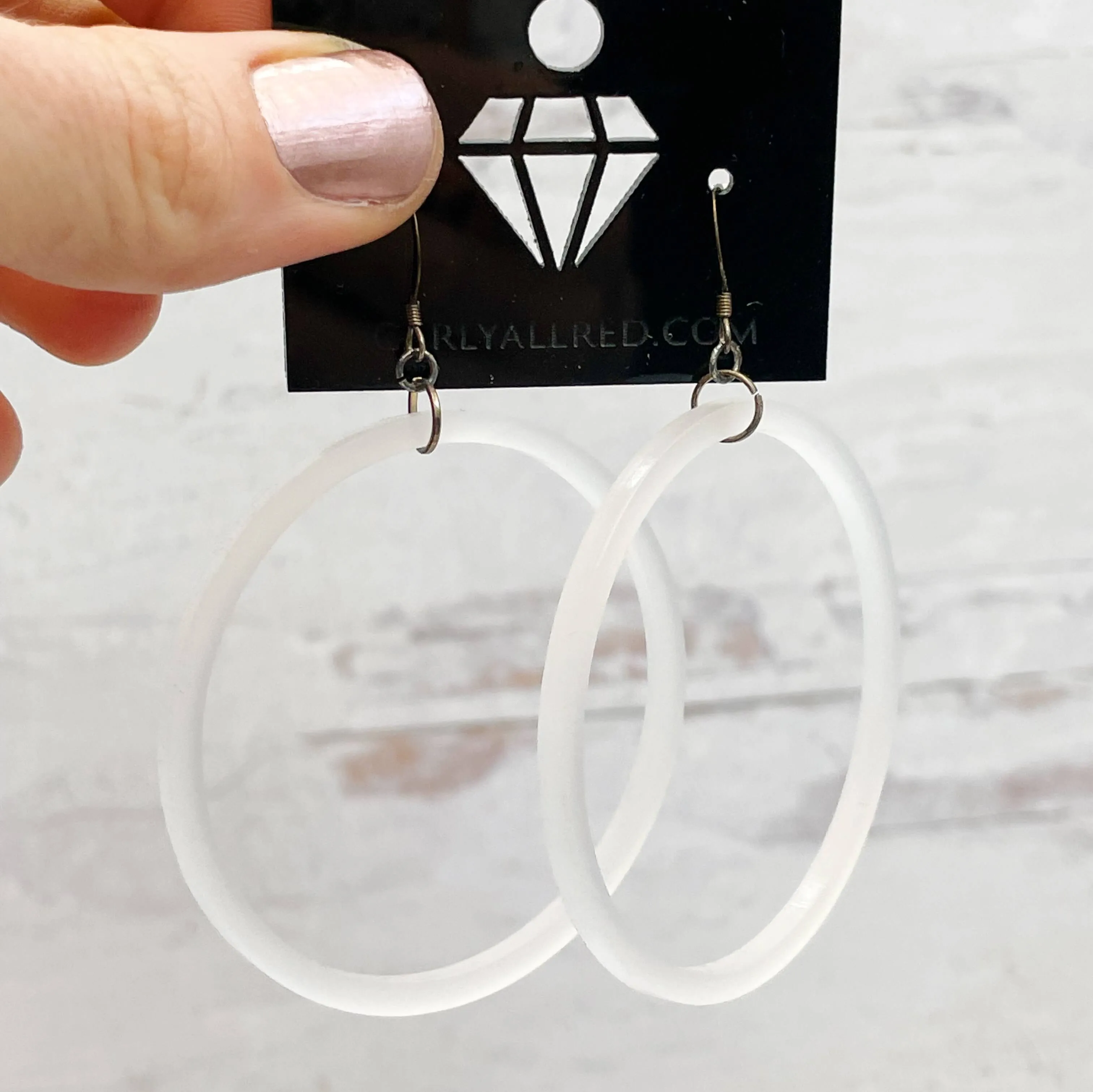 Lightweight Laser Cut Earrings - Single Hoops
