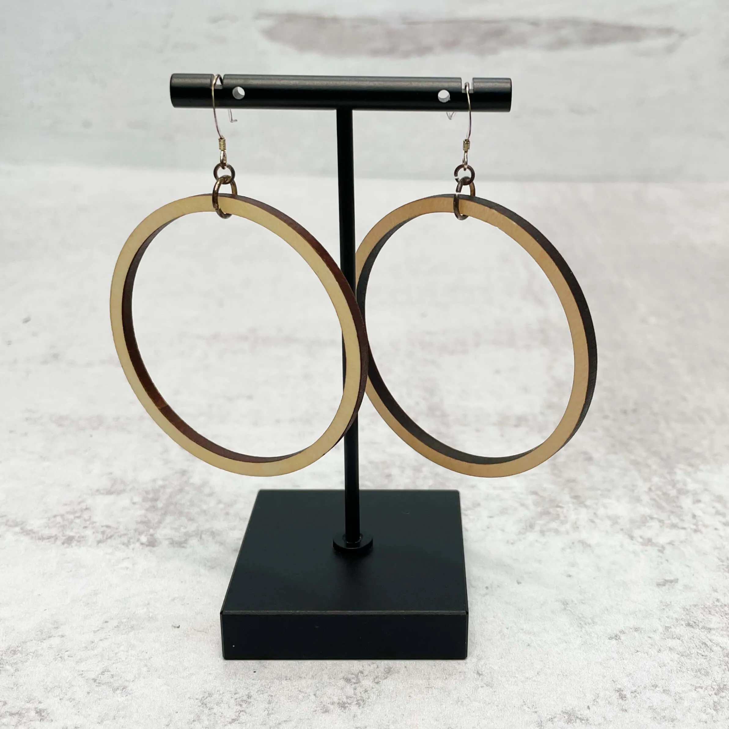 Lightweight Laser Cut Earrings - Single Hoops