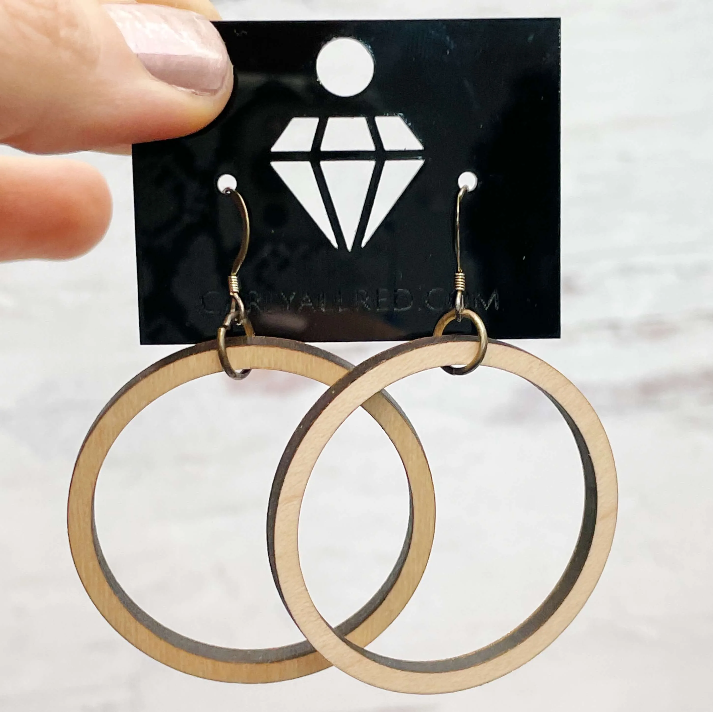 Lightweight Laser Cut Earrings - Single Hoops