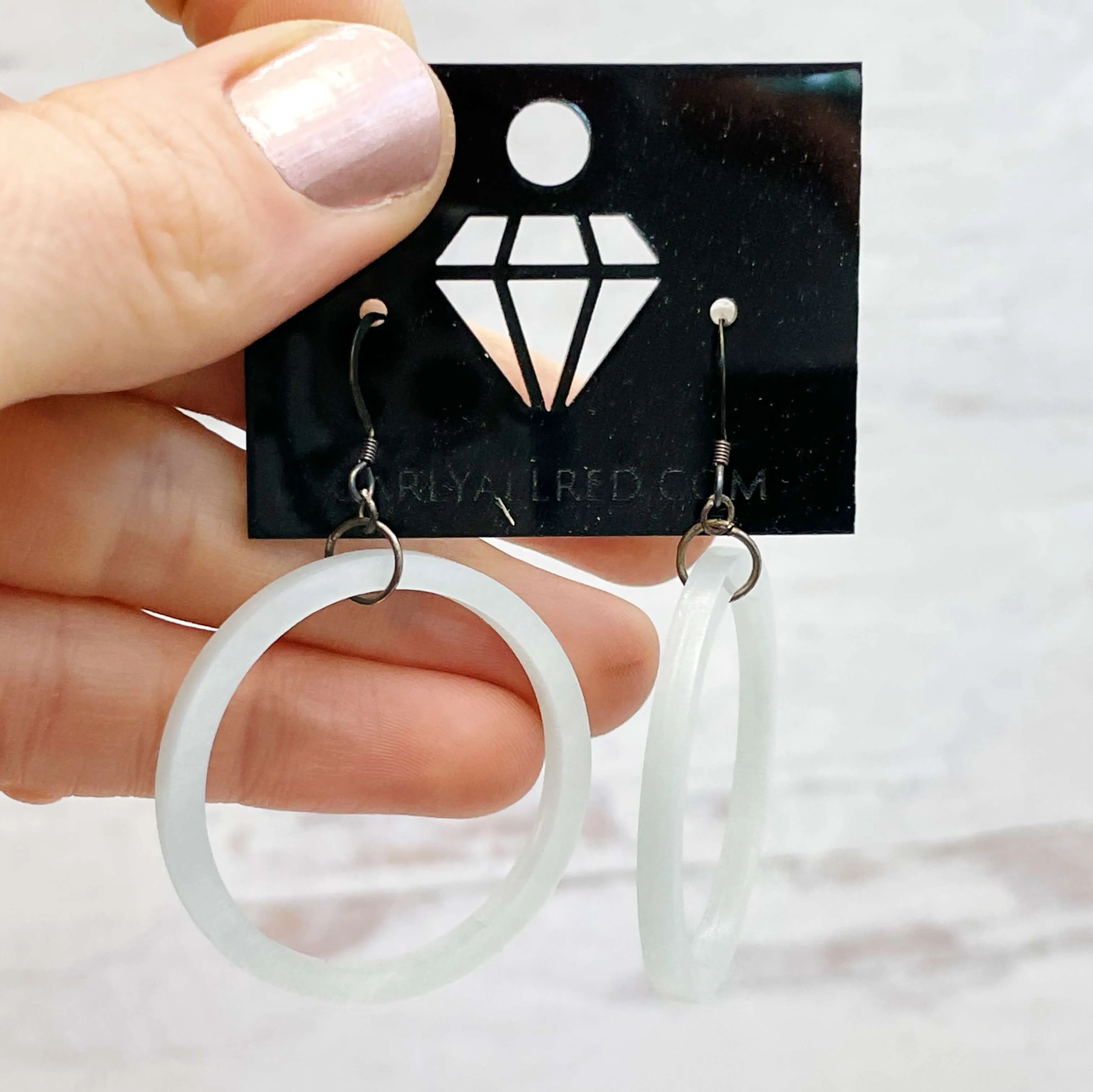 Lightweight Laser Cut Earrings - Single Hoops