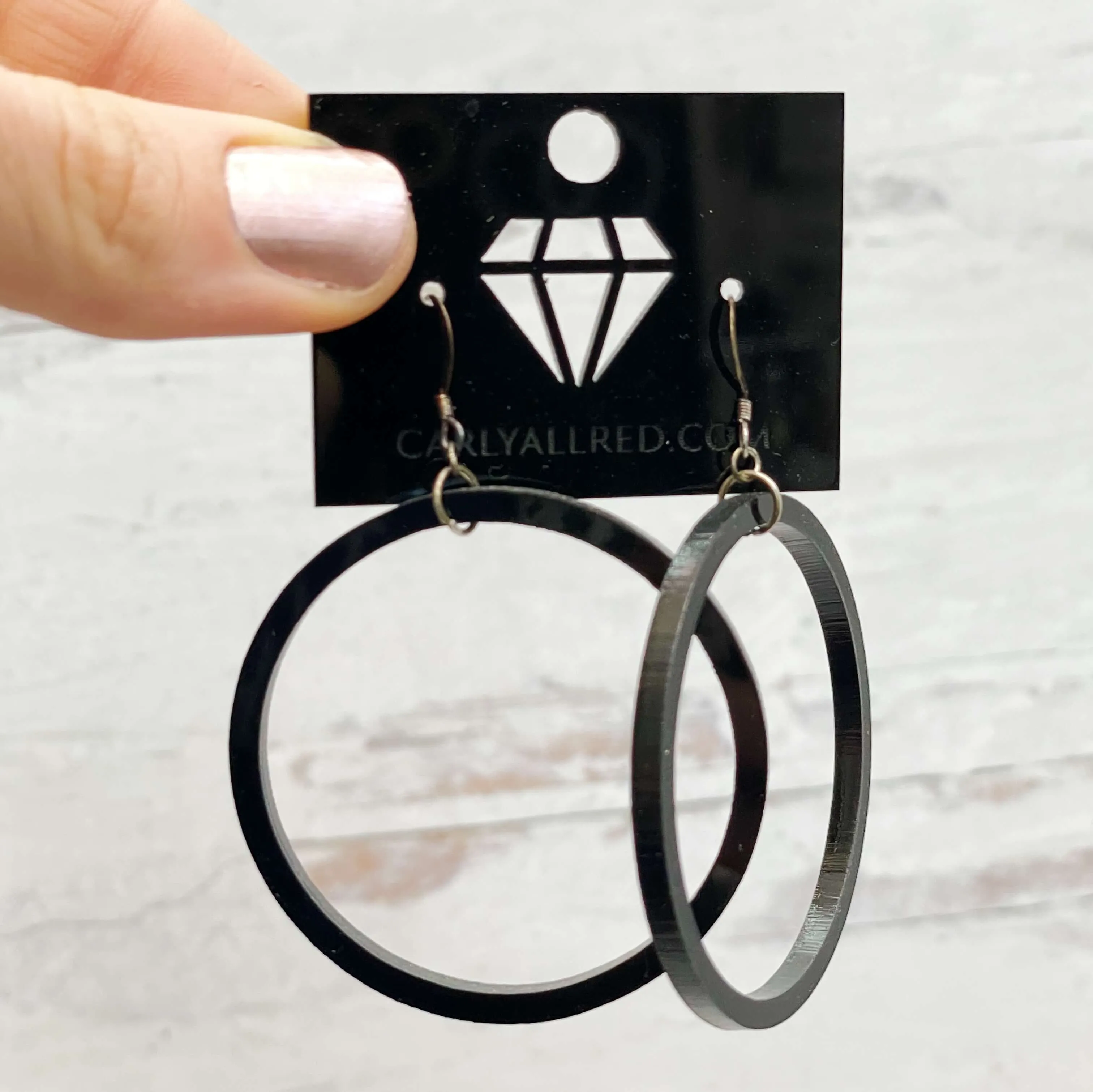 Lightweight Laser Cut Earrings - Single Hoops