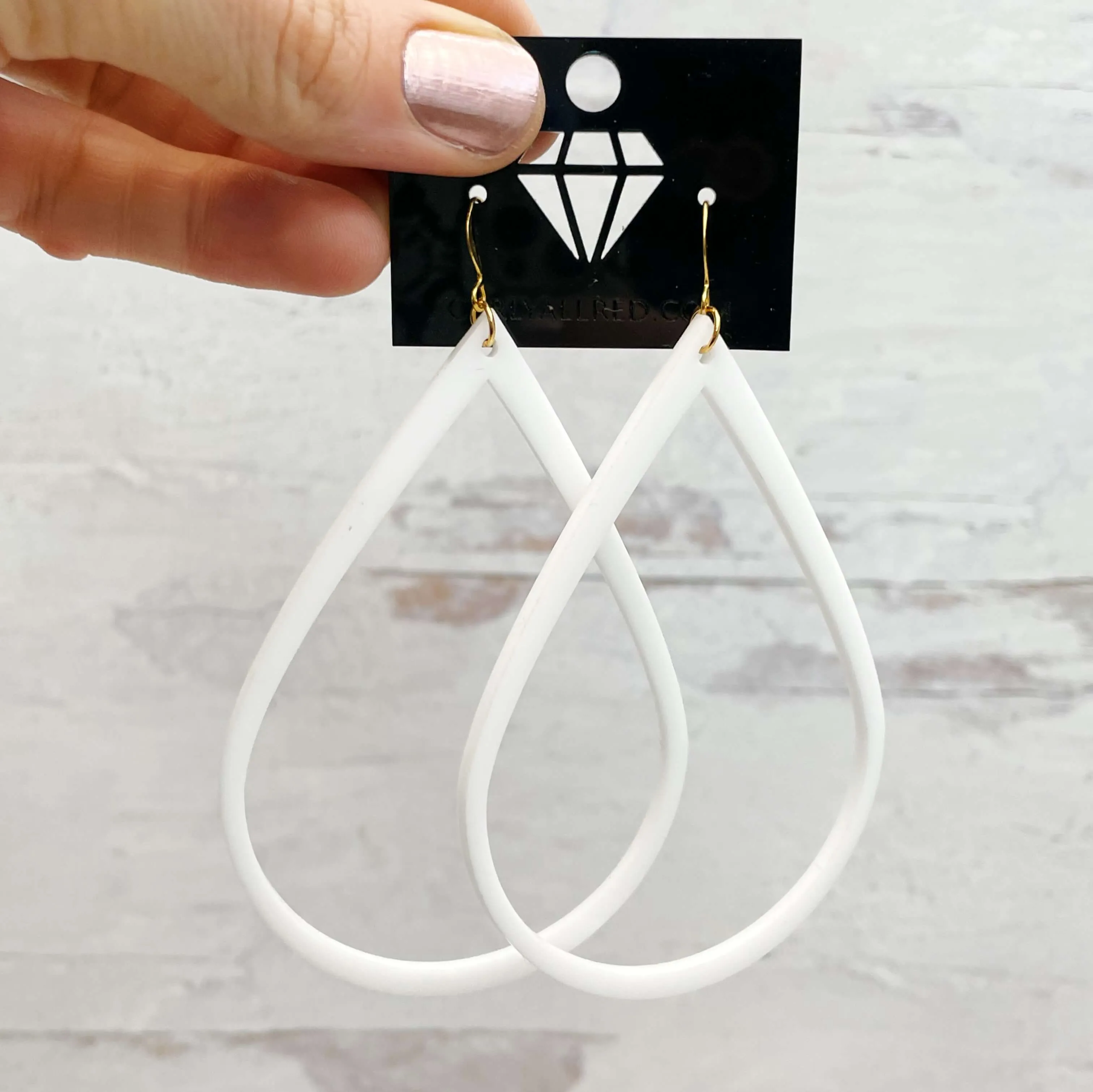 Lightweight Laser Cut Earrings - Single Teardrop