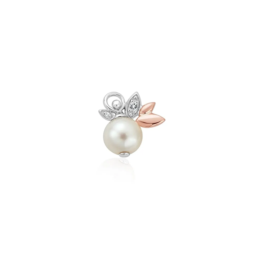 Lily of the Valley Pearl Stud Earrings - Silver/Rose - 3SLYV0294