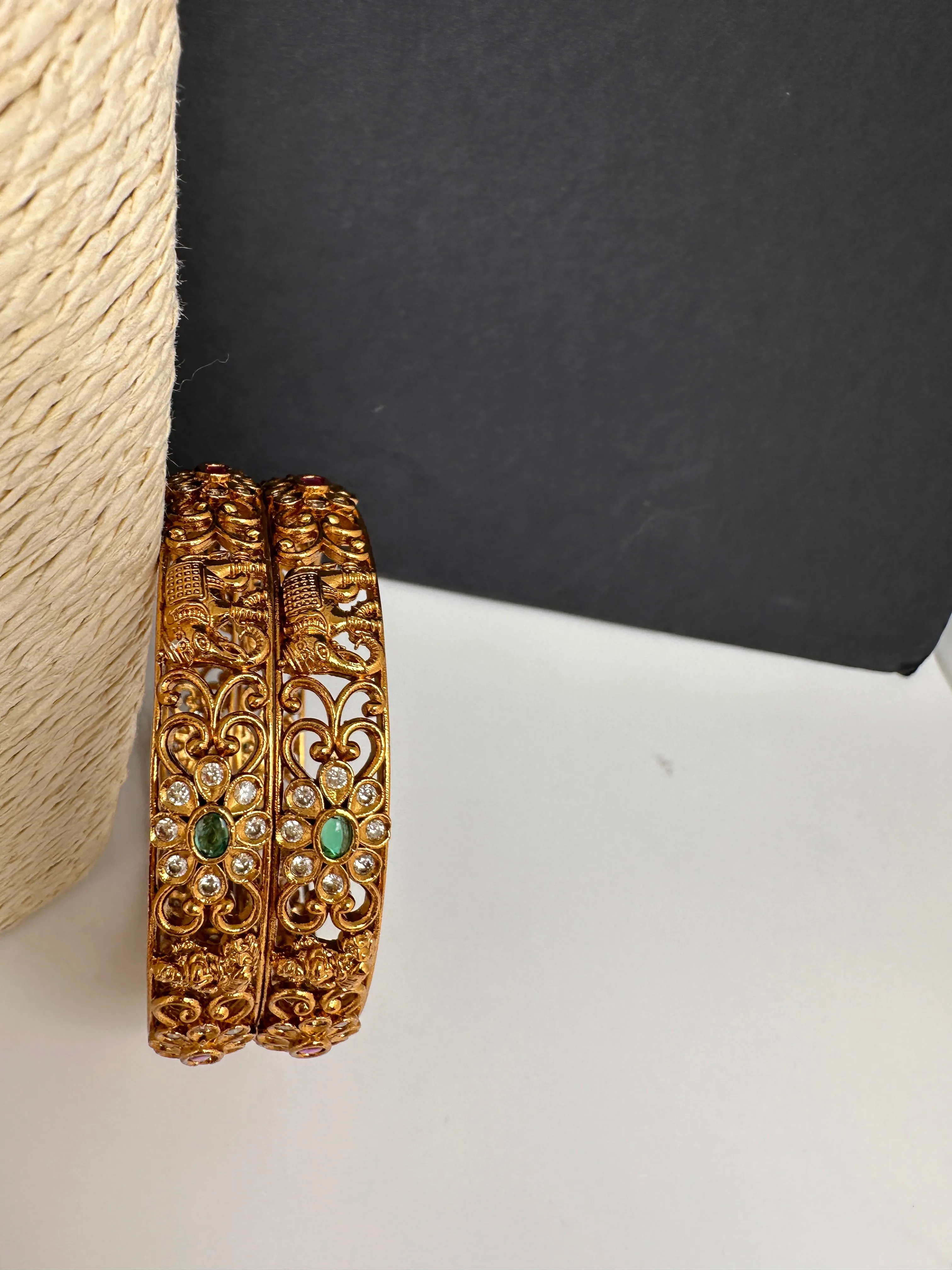 Matte Multi Color Goddess Laksmi and Elephant Bangles