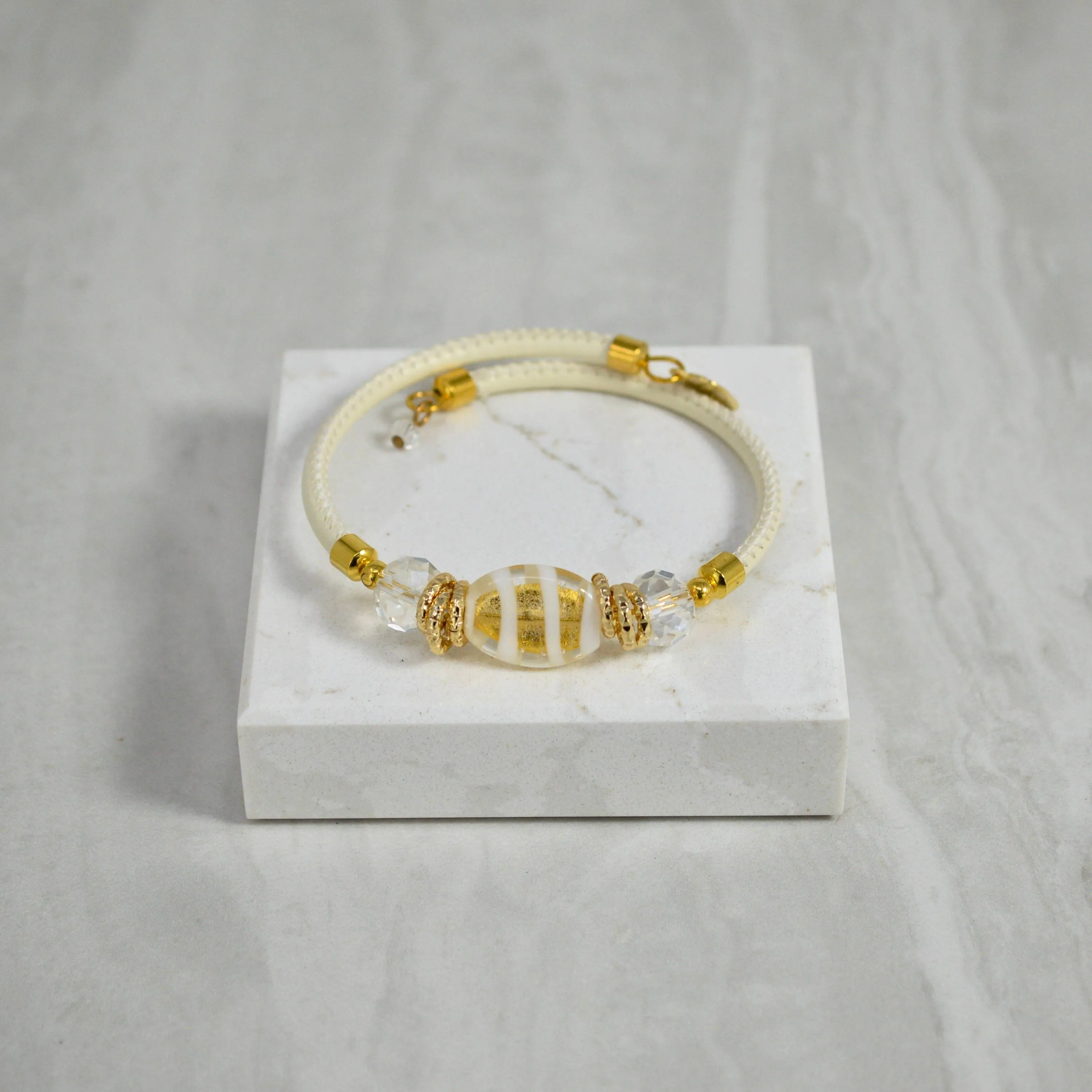 Murano Glass Adelina Beaded Bracelet, Made In Italy