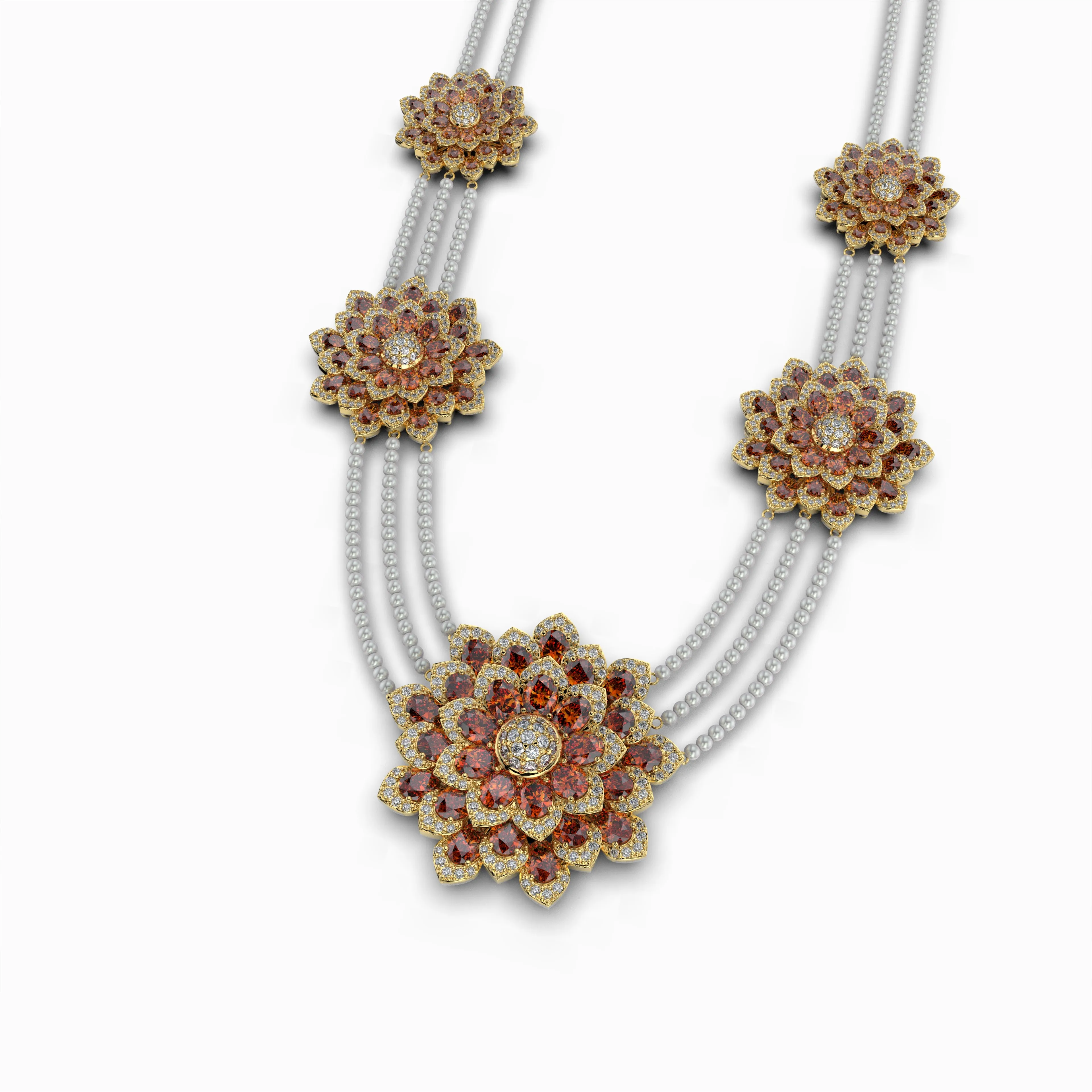 Natural Hessonite Stone Necklace