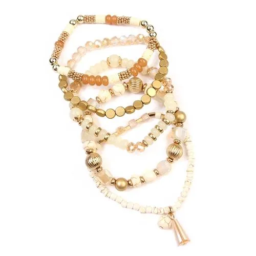 Natural Multi-Beaded Stretch Bracelet