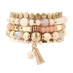 Natural Multi-Beaded Stretch Bracelet