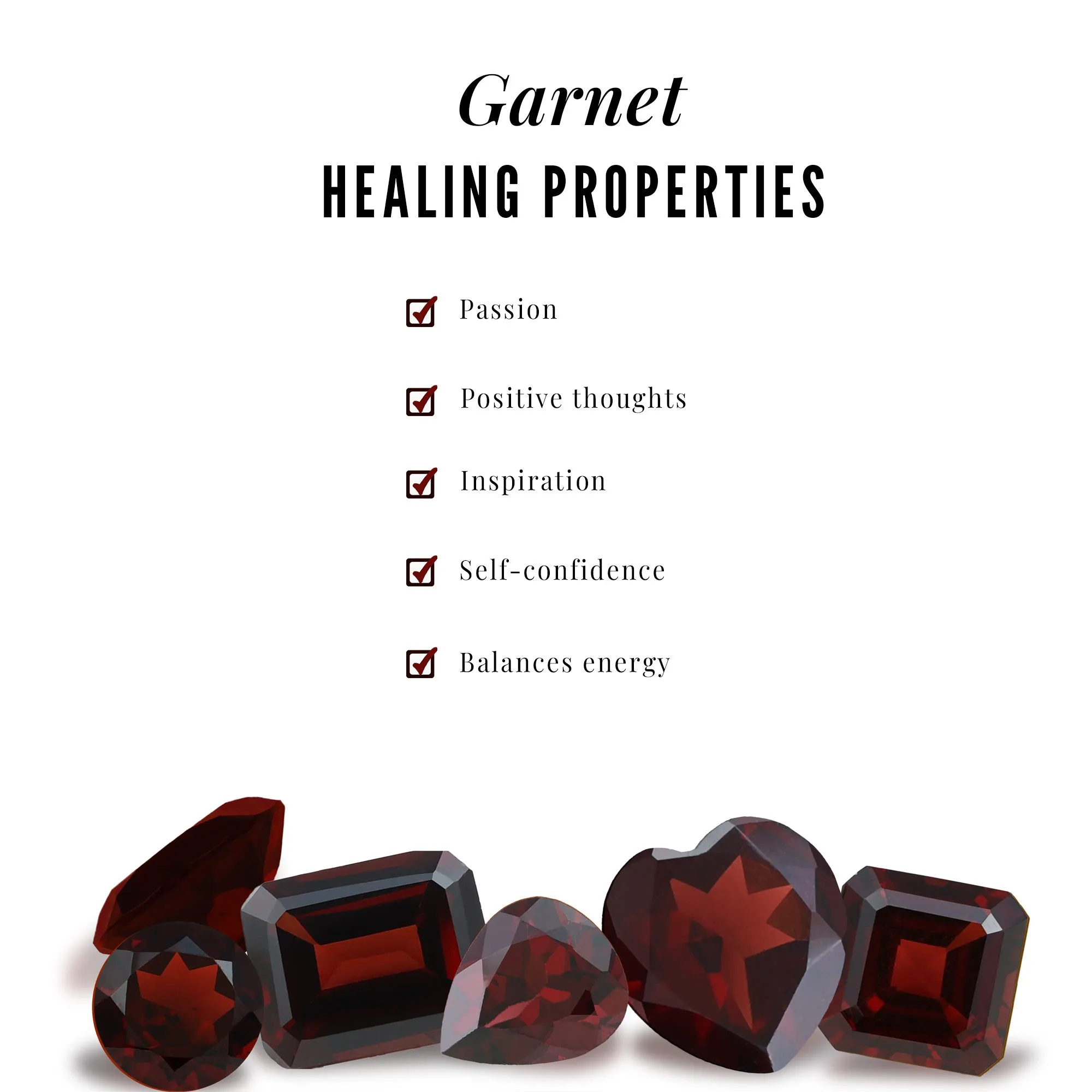Octagon Cut Real Garnet Solitaire Ring with Diamond