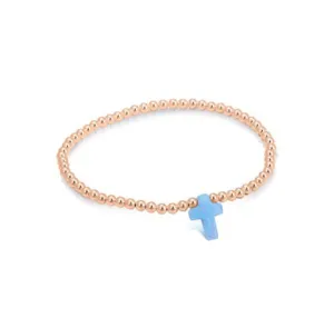 OPALITE CROSS BEADED ROSE GOLD BRACELET
