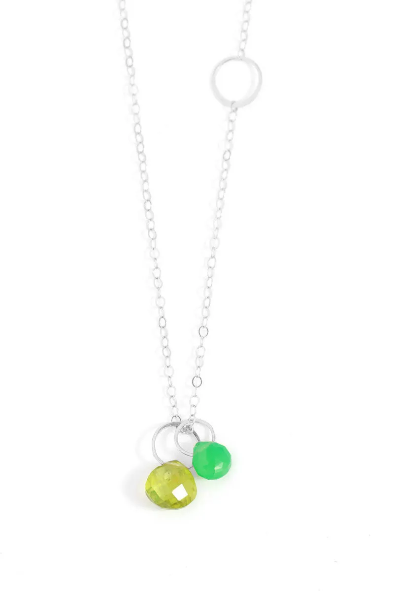 Peridot and Chrysoprase Drop Necklace
