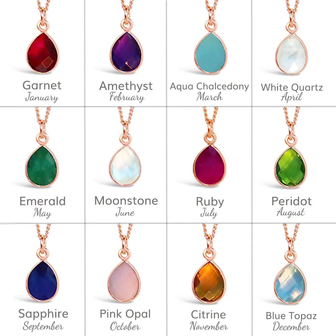 Peridot Charm Necklace | Rose Gold August
