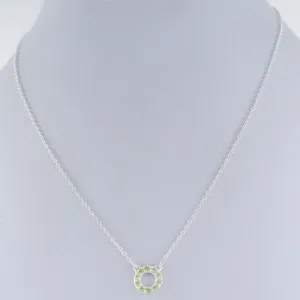 Peridot Round Shape Necklace,925 Sterling Silver Handmade Necklace