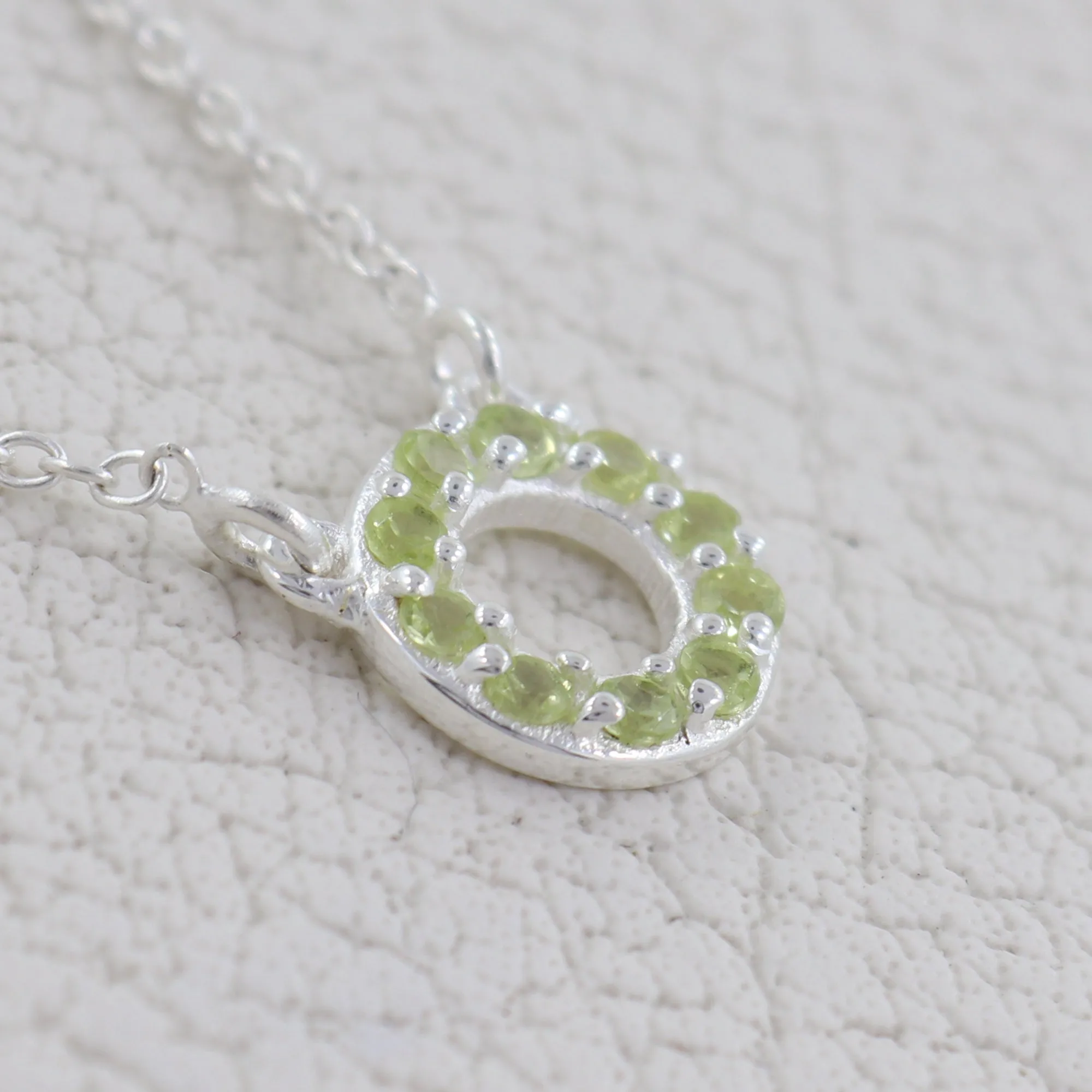 Peridot Round Shape Necklace,925 Sterling Silver Handmade Necklace