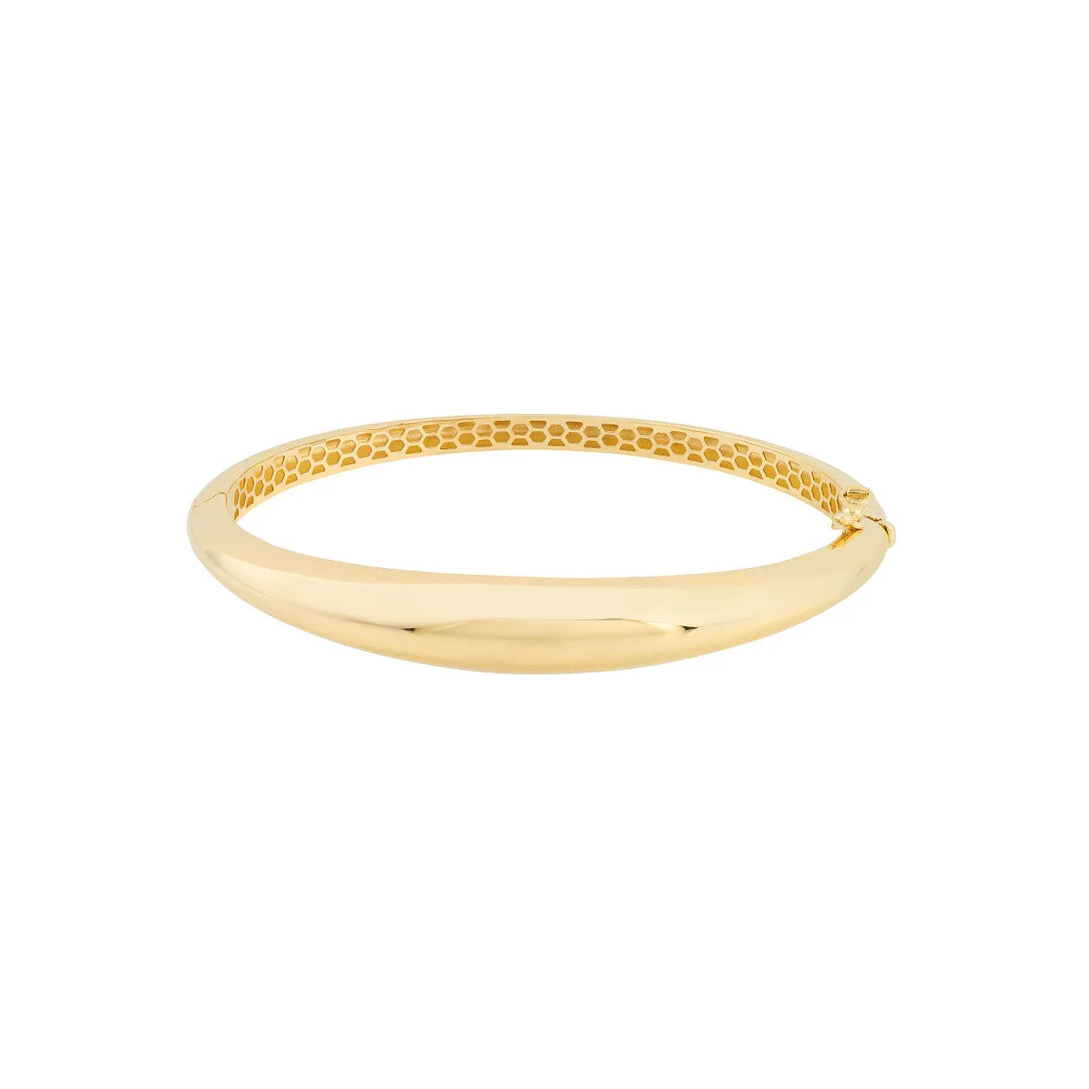 Polished Dome Bangle | Box Lock | 14K White Gold | Bracelet - by Dazyle