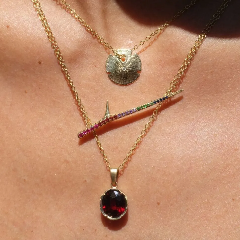 Rainbow Horizontal Thorn Necklace