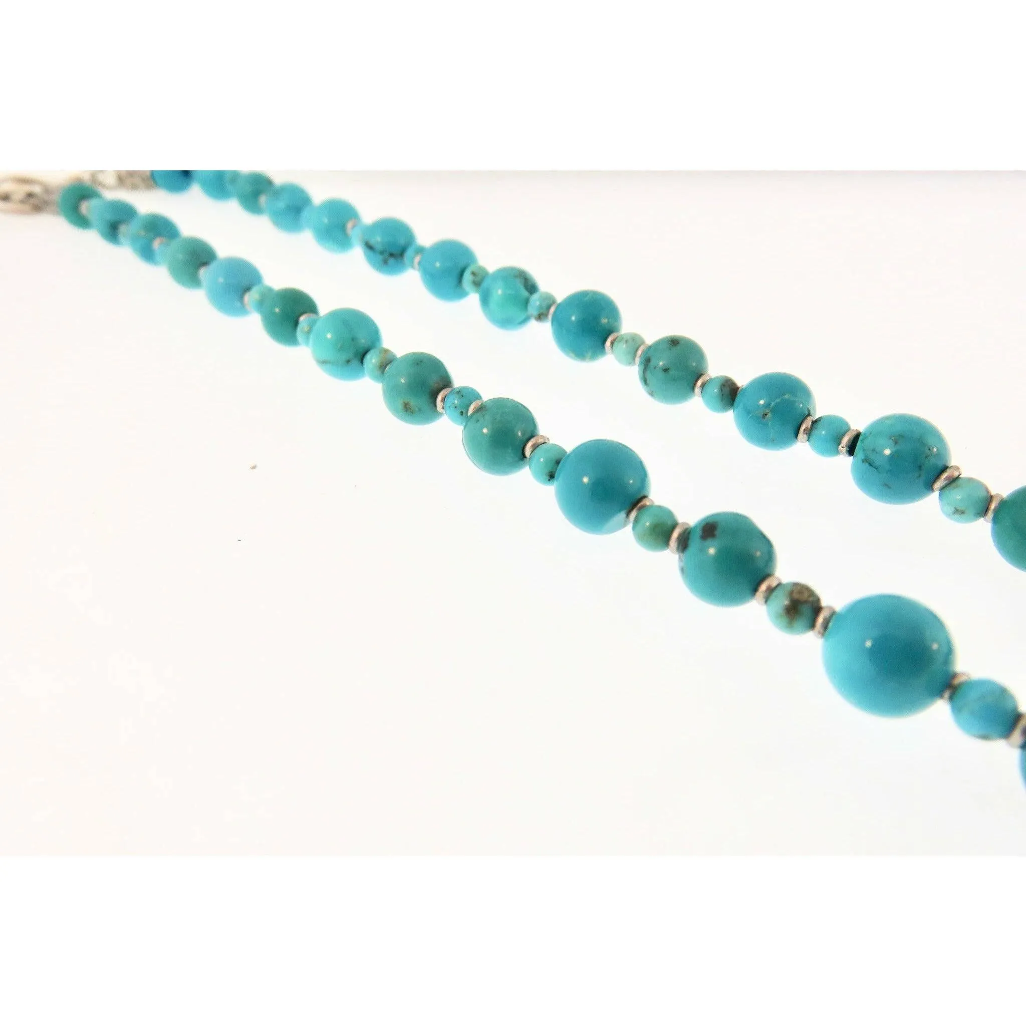 REVE Turquoise & Sterling Silver Gemstone Heart Necklace
