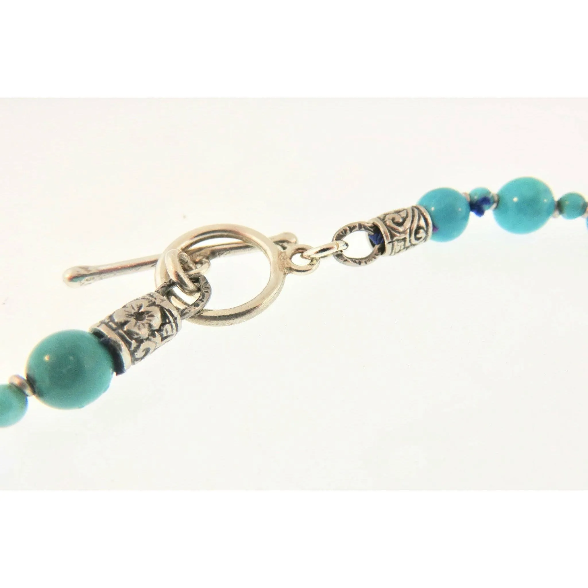 REVE Turquoise & Sterling Silver Gemstone Heart Necklace