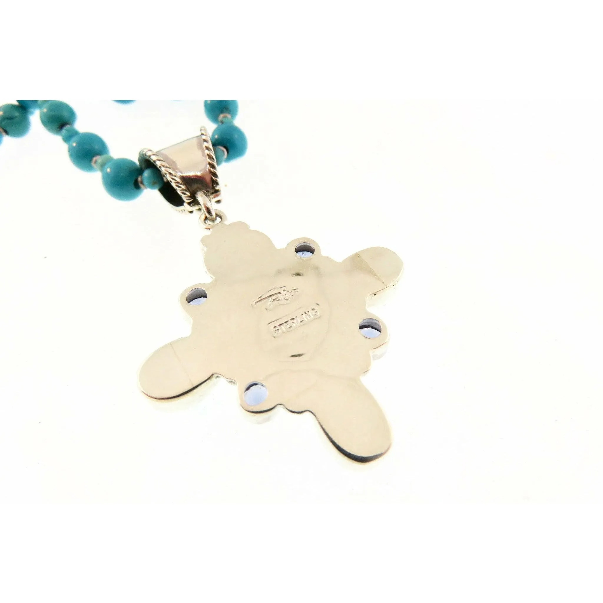 REVE Turquoise & Sterling Silver Gemstone Heart Necklace