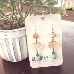 Revel Earrings | Citrine, Sunstone, Turquoise