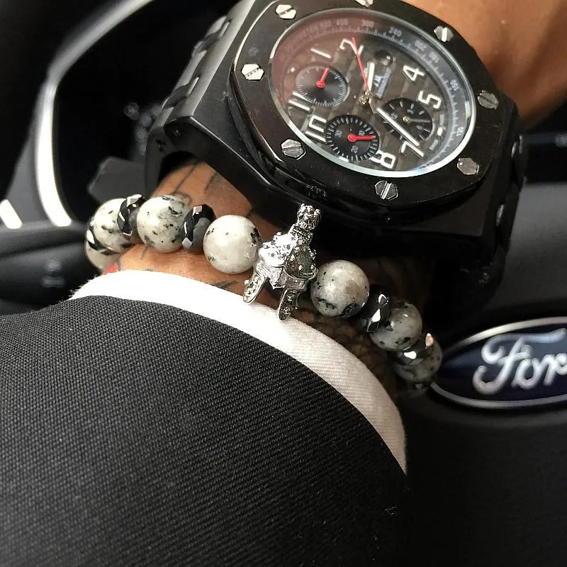 Roman Spartan Natural Agate Stones Bracelet