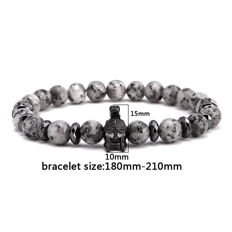 Roman Spartan Natural Agate Stones Bracelet