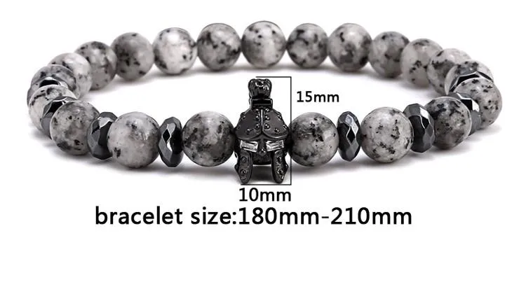 Roman Spartan Natural Agate Stones Bracelet