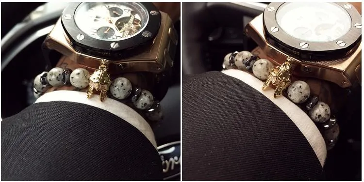 Roman Spartan Natural Agate Stones Bracelet
