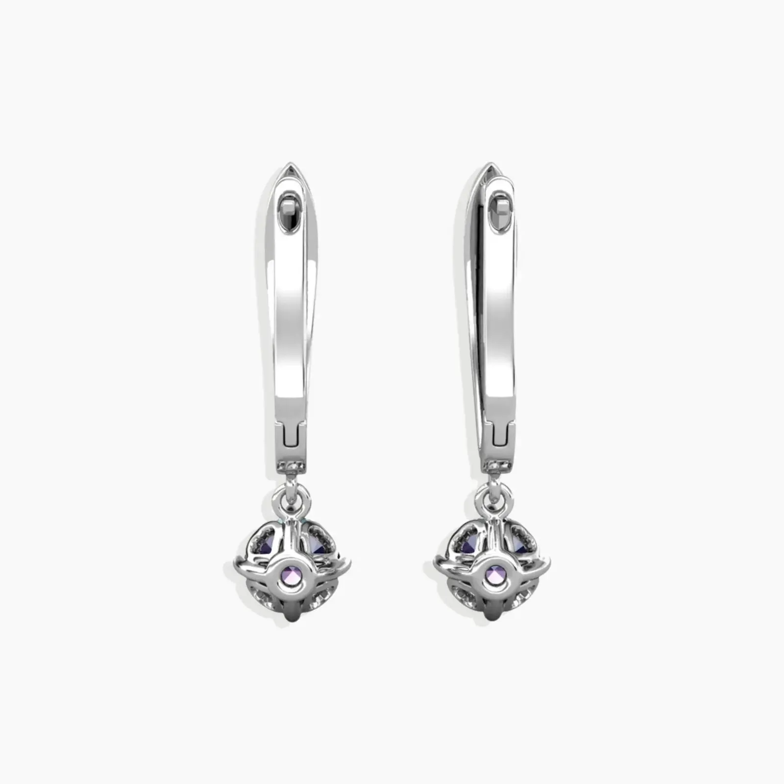 Round Alexandrite Drop Hoop Earrings in Silver - Irosk Australia ®