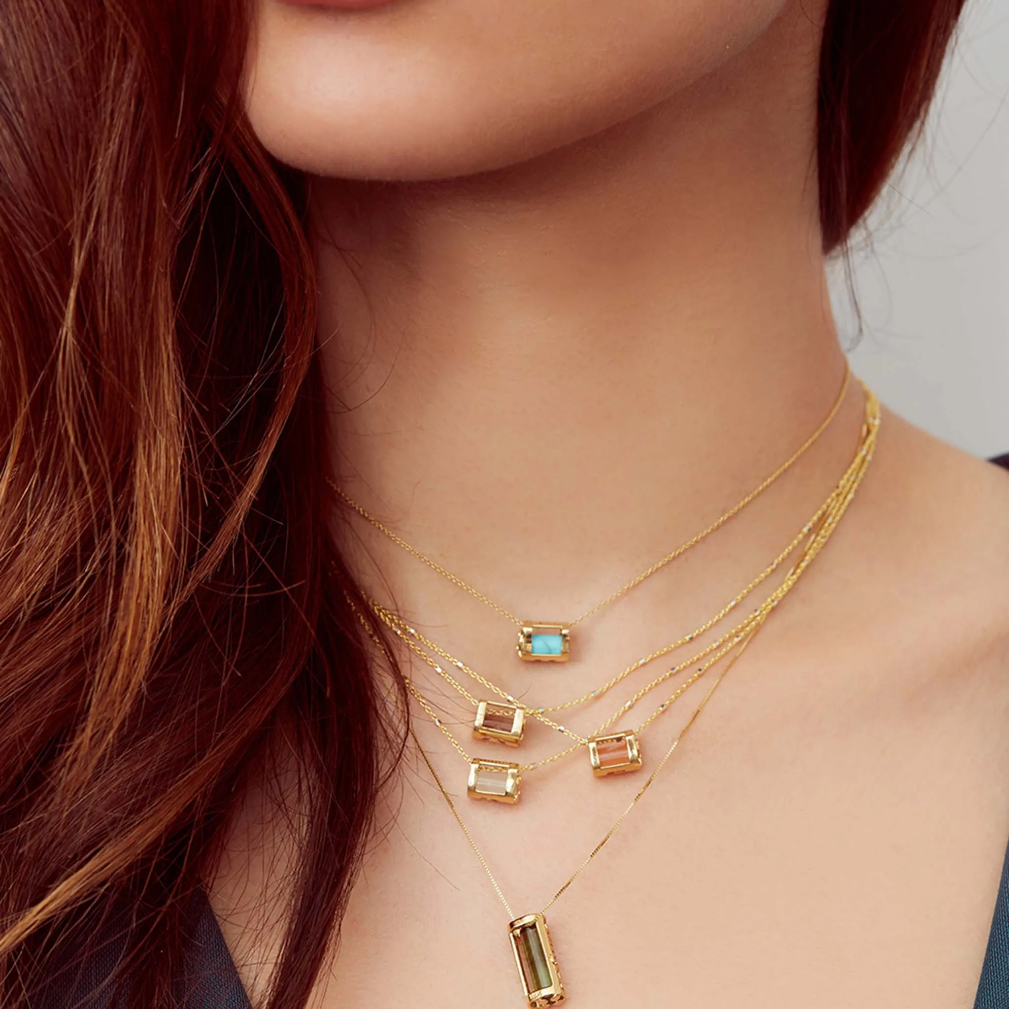 Signature Initials Necklace   Citrine