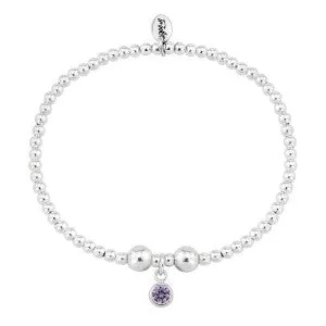 Silver Amethyst CZ February birthstone bracelet