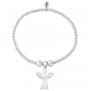 Silver Beaded Angel Bracelet